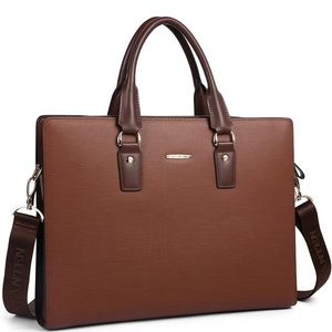 BOSTANTEN Leather Briefcase Shoulder Laptop Business Slim Bags